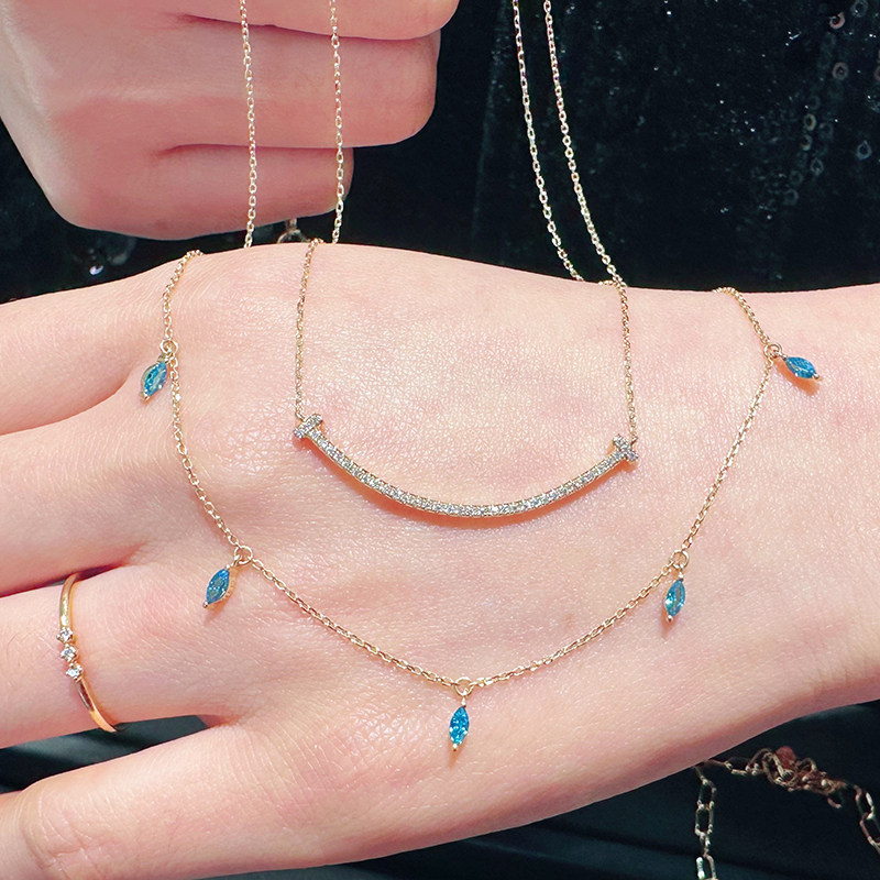 日本marisol天然马眼型帕拉伊巴色碧玺项链女10k金 翠華 (すいか)