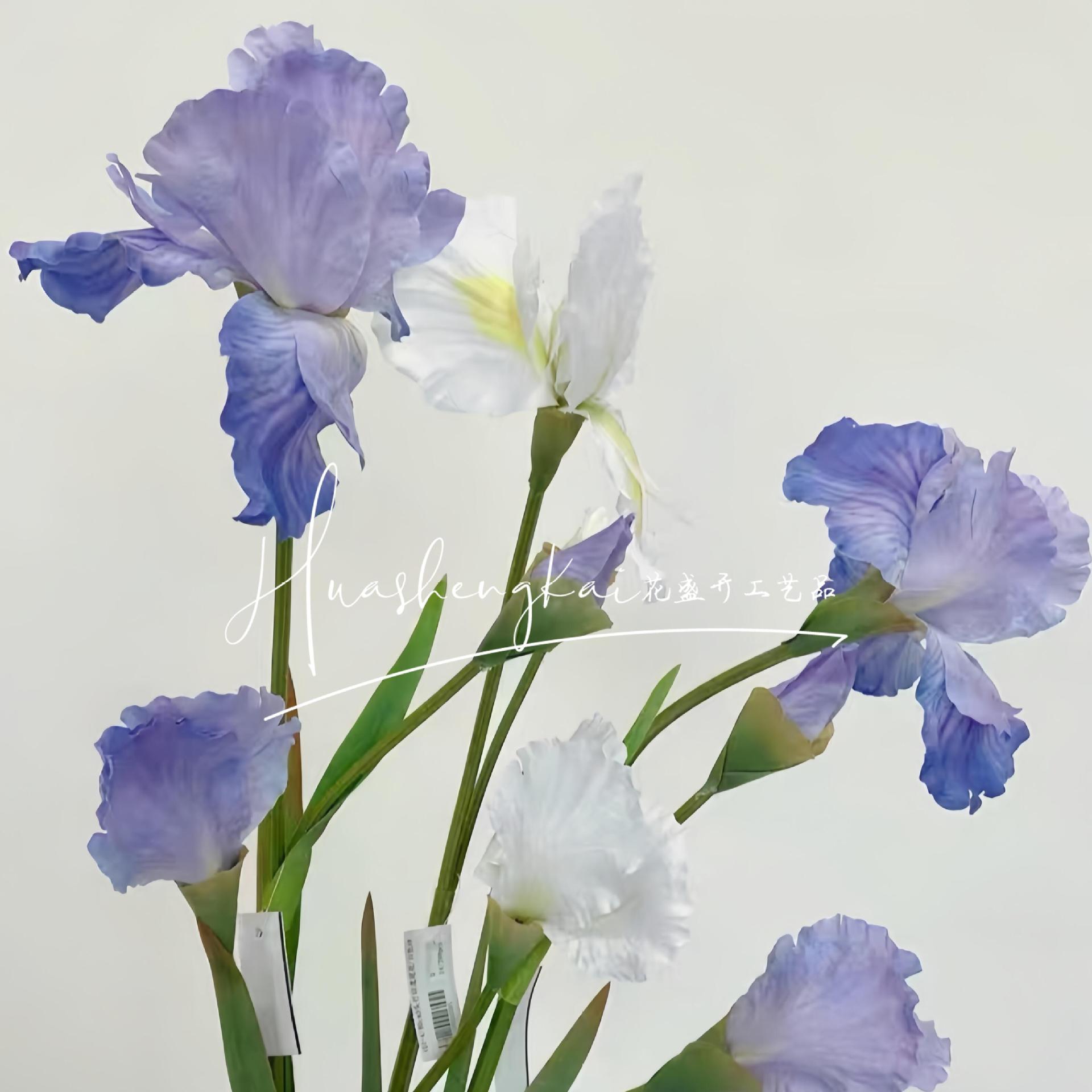 仿真花3头爱丽丝德国鸢尾花家居装饰酒店软装婚庆插花跨境外贸