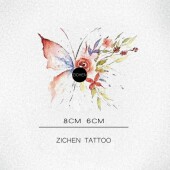 ZICHEN 玫瑰蝴蝶音乐节彩色纹身贴防水女持久胸口锁骨高级感表演