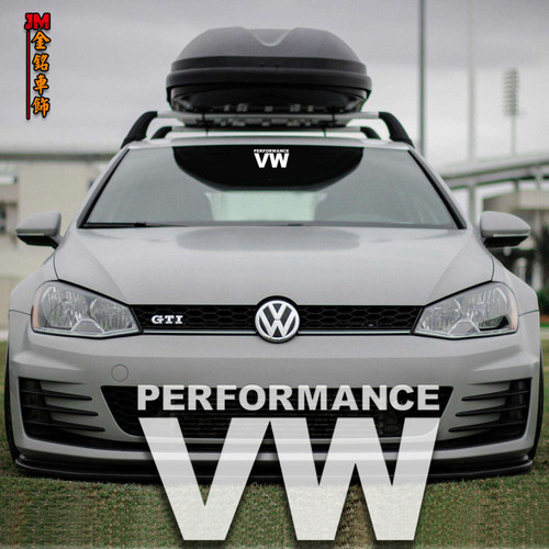 适用于大众汽车风挡贴改装VW贴纸反光VW前风挡贴纸盖划痕防水反光