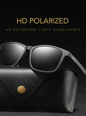 偏光太阳镜男女方形开车专用户外运动墨镜黑色圆脸遮阳钓鱼眼镜潮