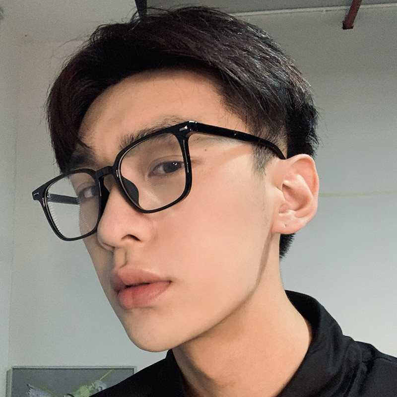 日系超轻黑框新款眼镜男