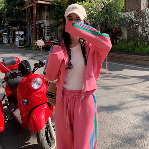 新款撞色拼接运动套装-295-008图片