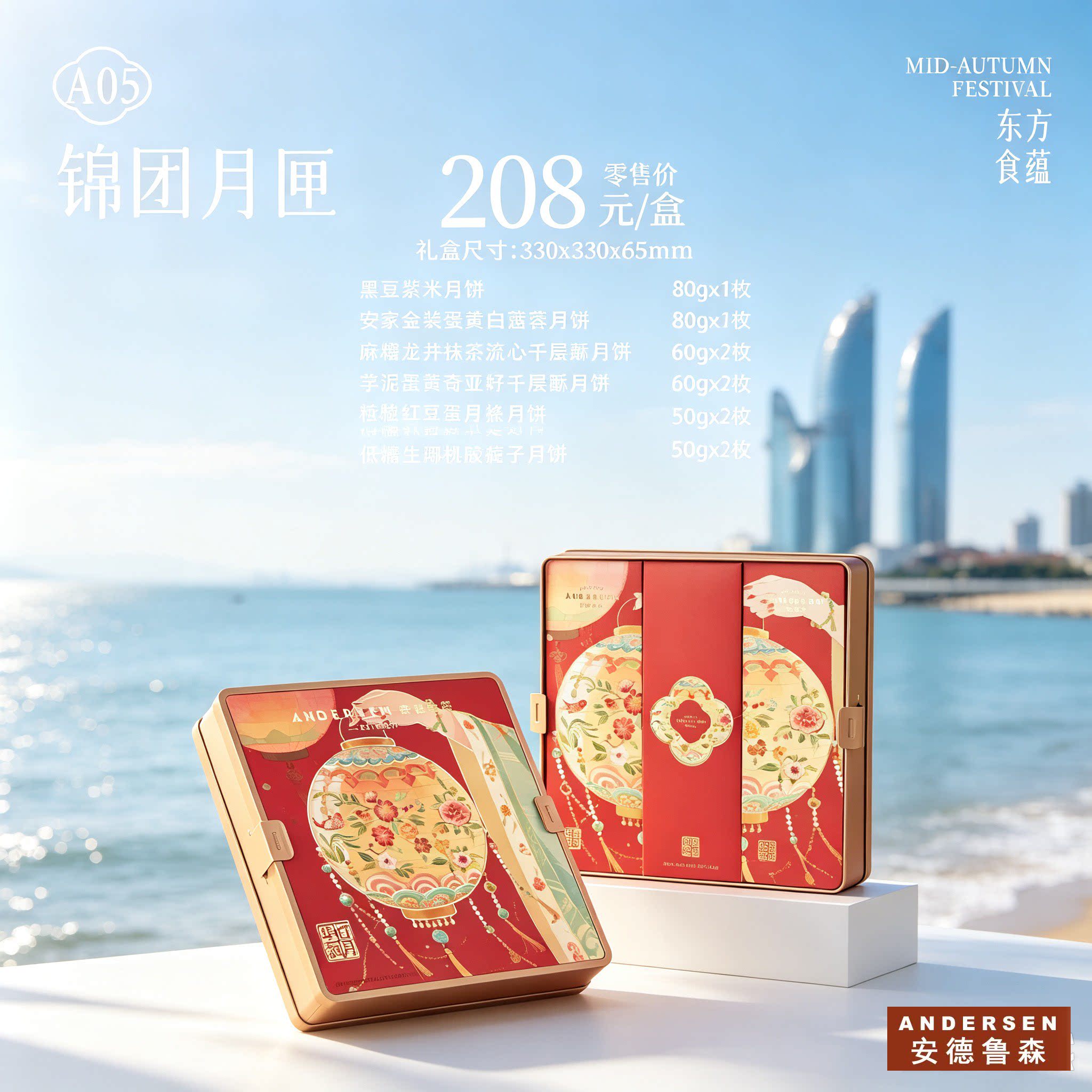 厦门安德鲁森中秋月饼礼盒A05西点/面包/蛋糕
