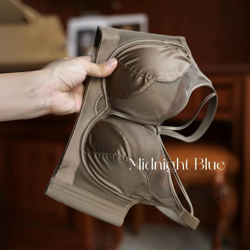 时尚珠光缎面聚拢无痕文胸套装