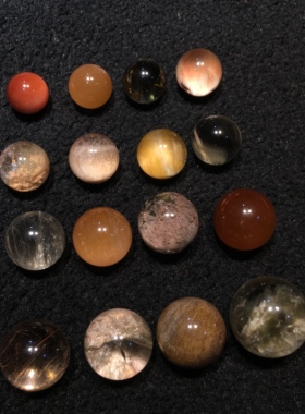 天然兔毛水晶幽灵发晶等圆珠单珠散珠多宝手链手串项链diy配件