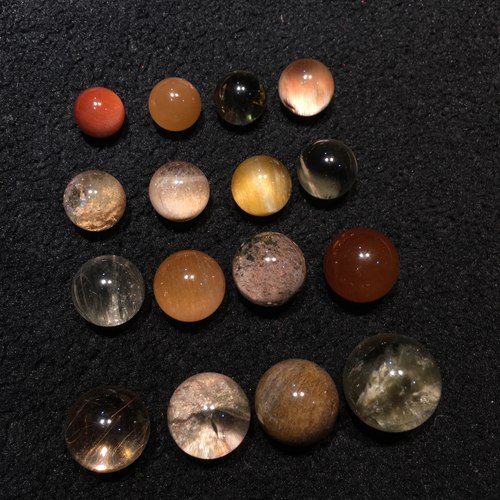 天然兔毛水晶幽灵发晶等圆珠单珠散珠多宝手链手串项链diy配件