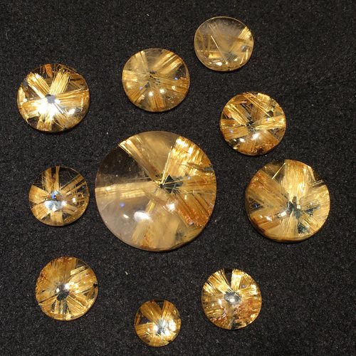 天然钛晶金发晶钛晶花六角花圆盘多宝手链项链戒指等diiy配件