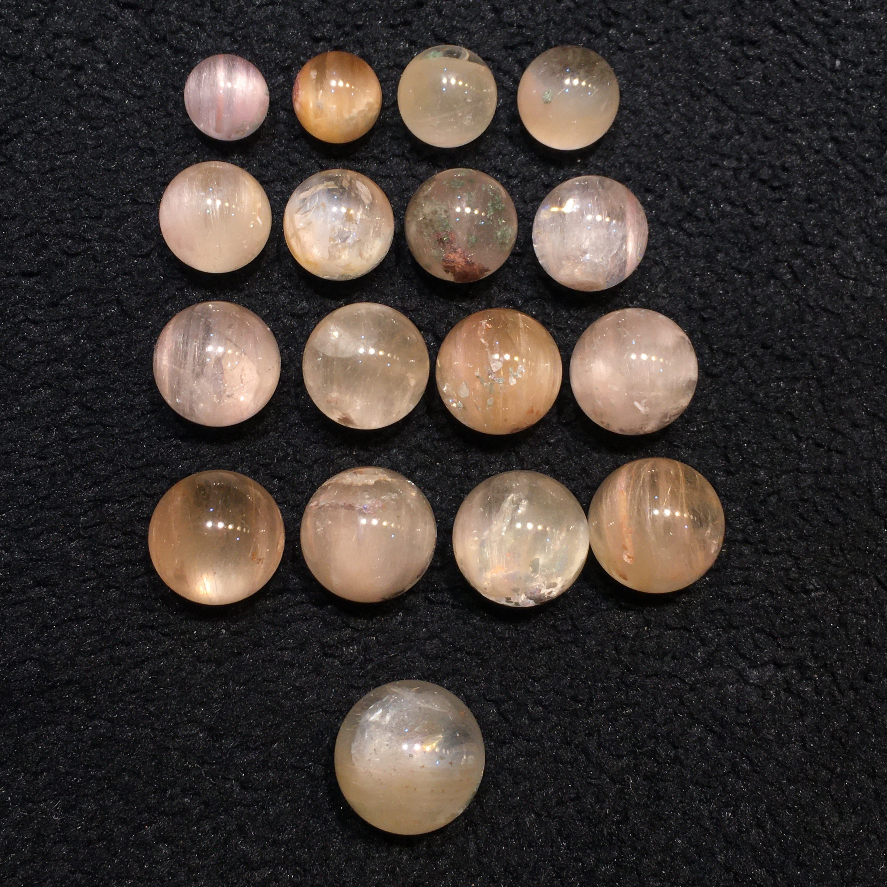 天然兔毛水晶粉兔毛橙黄兔毛与幽灵共生圆珠单珠多宝手链项链配件