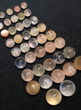 天然兔毛水晶清透温柔粉兔毛黄兔毛等圆珠单珠多宝手链项链等配件