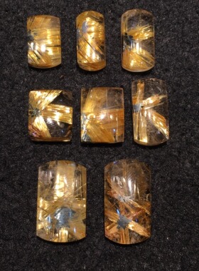 天然钛晶金发晶方形六条腿钛晶花裸石戒指面项链吊坠面手链等配件