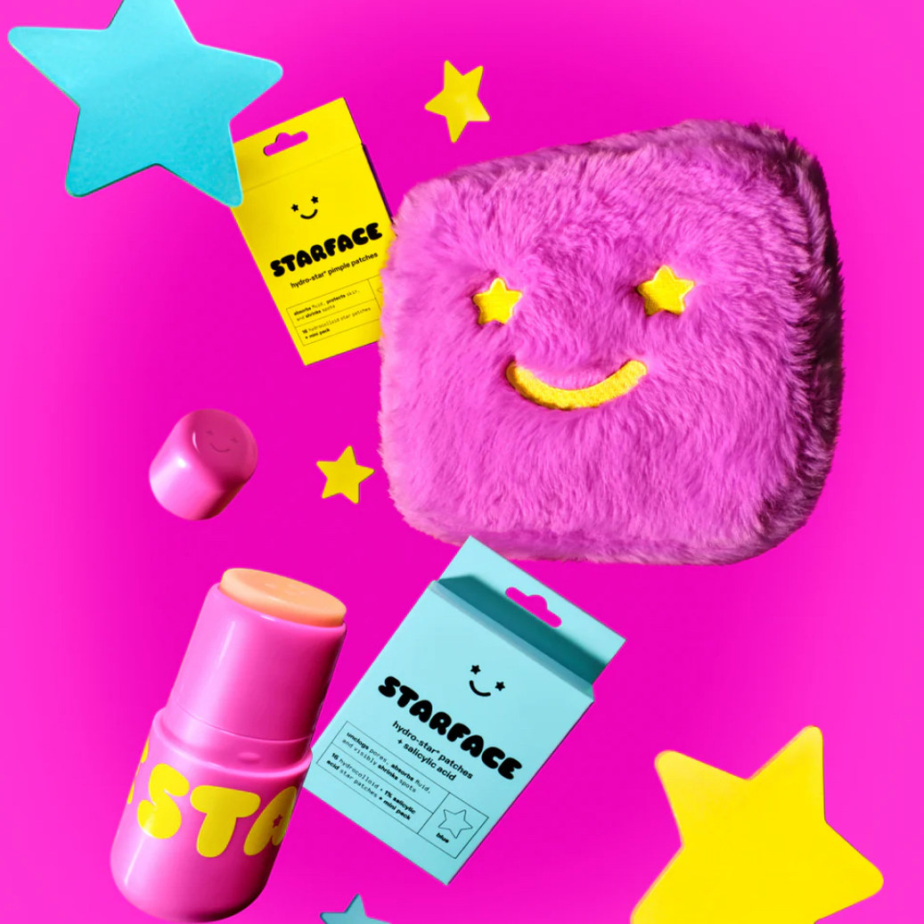 现货STARFACE美国 可爱星星组合装痘痘贴 含笑脸收纳袋 减少发炎