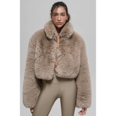 秋冬新款 有趣优雅保暖夹克 夹克 alo 柔软蓬松华丽人造毛皮短款