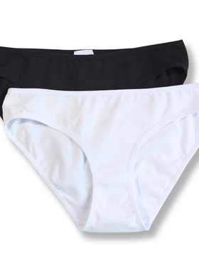 白色纯棉内裤女2025新款春夏柔软女生全棉裆中腰大码黑色三角裤衩