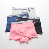 简约四角短裤 头少女生棉运动透气平角裤 欧美风字母裤 外贸女士内裤