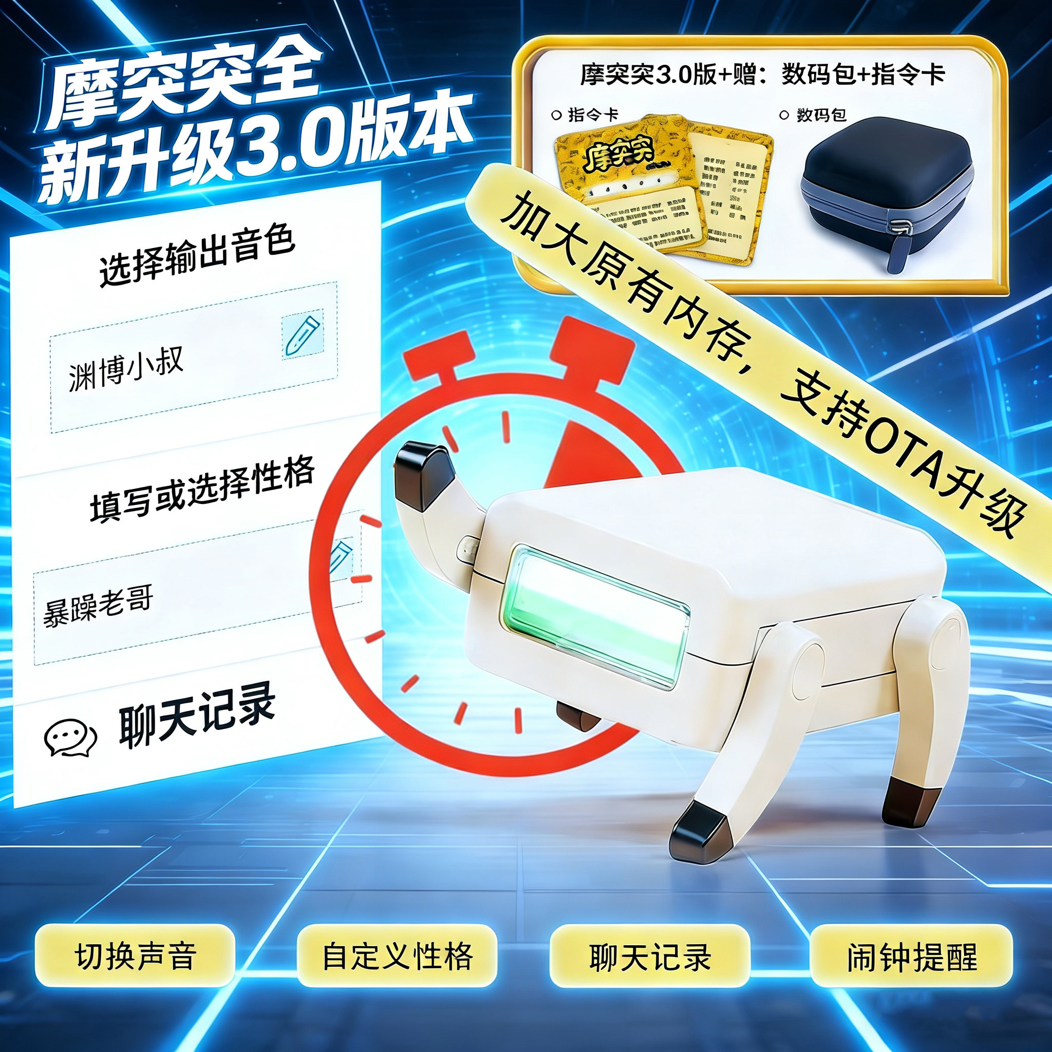Moitutu摩突突AI智能陪伴机器人豆包语音互动触觉感应儿童机器狗