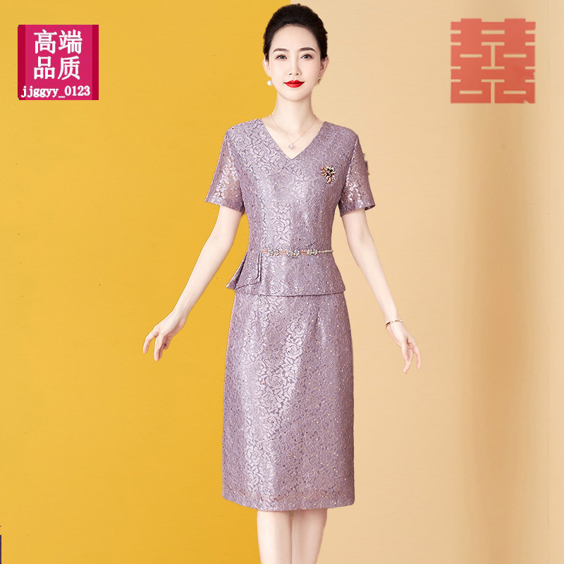 高端喜婆婆婚宴装婚礼妈妈礼服高贵年轻参加结婚母亲连衣裙订婚
