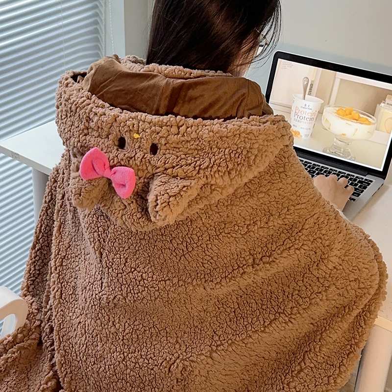 披肩秋冬季披风加厚午睡毯