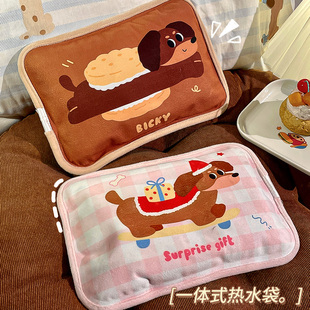 暖宠汪汪热水袋充电防爆被窝床上暖脚神器暖水袋可爱一体式 暖手宝