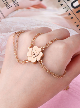 闺蜜项链一人一半高颜值学生党四人磁吸挂件配饰女毕业礼物送女生