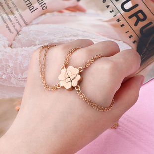 闺蜜项链一人一半高颜值学生党四人磁吸挂件配饰女毕业礼物送女生