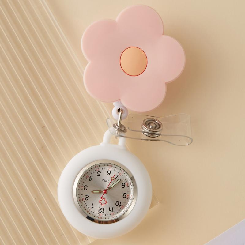 华柏伸缩款护士表挂表医用硅胶口袋便携胸表拉伸可爱复古怀表女款