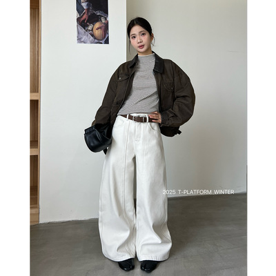 ［T台］T-PLATFORM广州十三行 冬季爆款延续版厚绒休闲裤93202-1