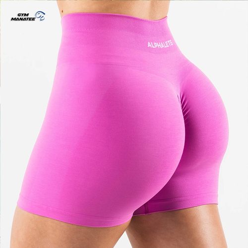 正品现货ALPHALETE阿尔法AMPLIFY SHORTS蜜桃无缝高腰健紧身短裤