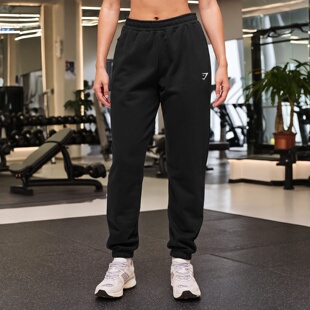 代购GYMSHARK女Training Fleece Joggers中腰抓绒运动慢跑长裤