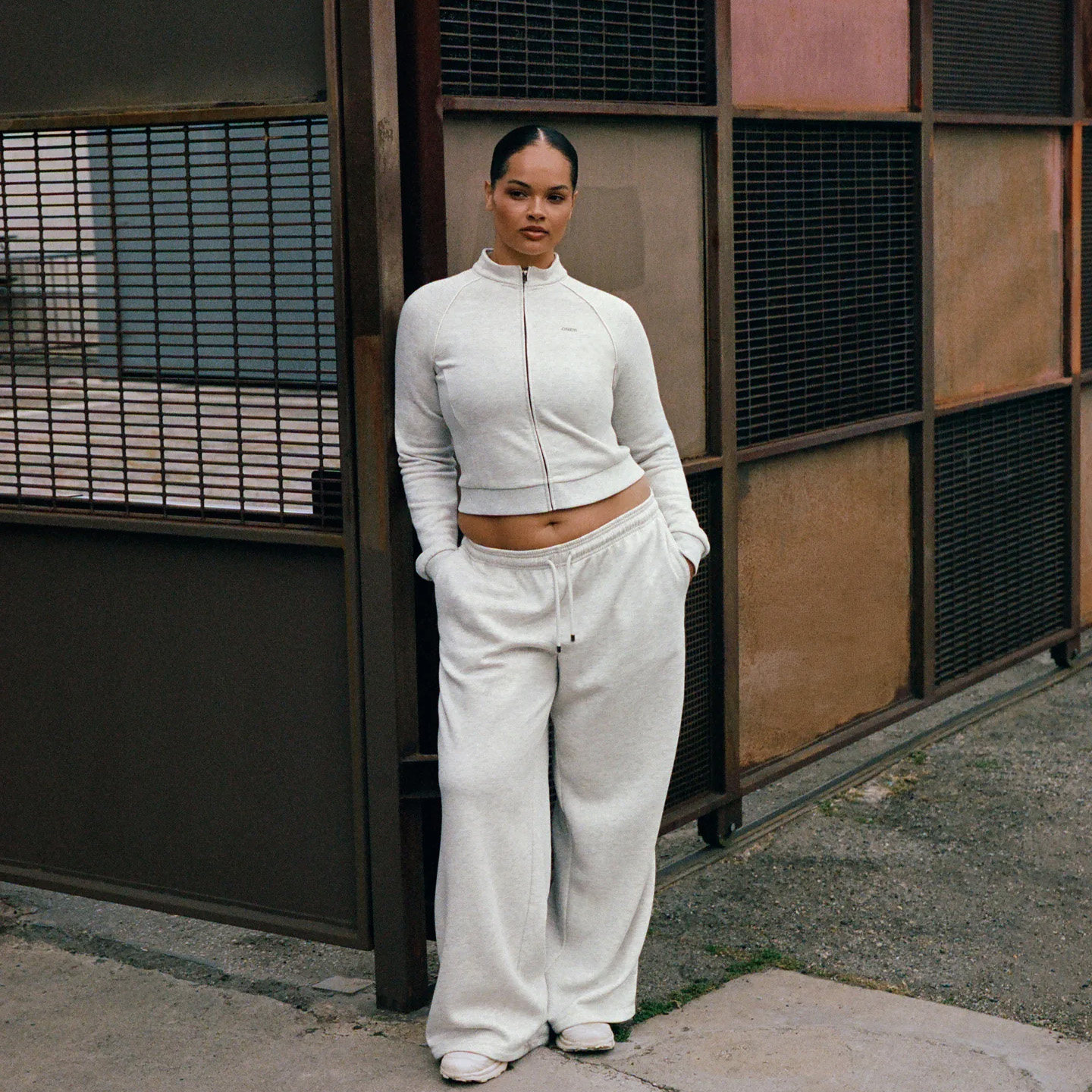 代购ONERACTIVE女Jersey Tracksuit休闲运动抓绒运动直筒阔腿长裤