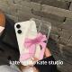 ins蝴蝶结透明手机壳适用iPhone16粉色透明少女心软壳15pro全包壳