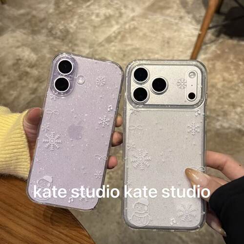 小红书 kate（手机壳版）氛围感雪花手机壳适用iPhone17promax精孔软壳ins冬日圣诞透明16p