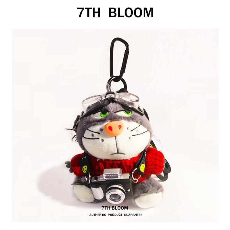 卡通相机路西法猫包包挂件女生毛绒公仔钥匙扣玩偶书包挂饰送礼物