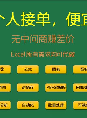 excel表格处理制作图表函数整理筛选数据wps代帮设计公式VBA代码
