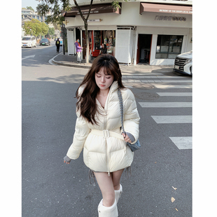 羽绒服 冬气质加厚纯色连帽收腰鹅绒服 晚安里里juli 高端芭比