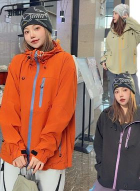 IZEXX潮牌山系户外防水运动夹克外套男宽松百搭连帽情侣款上衣