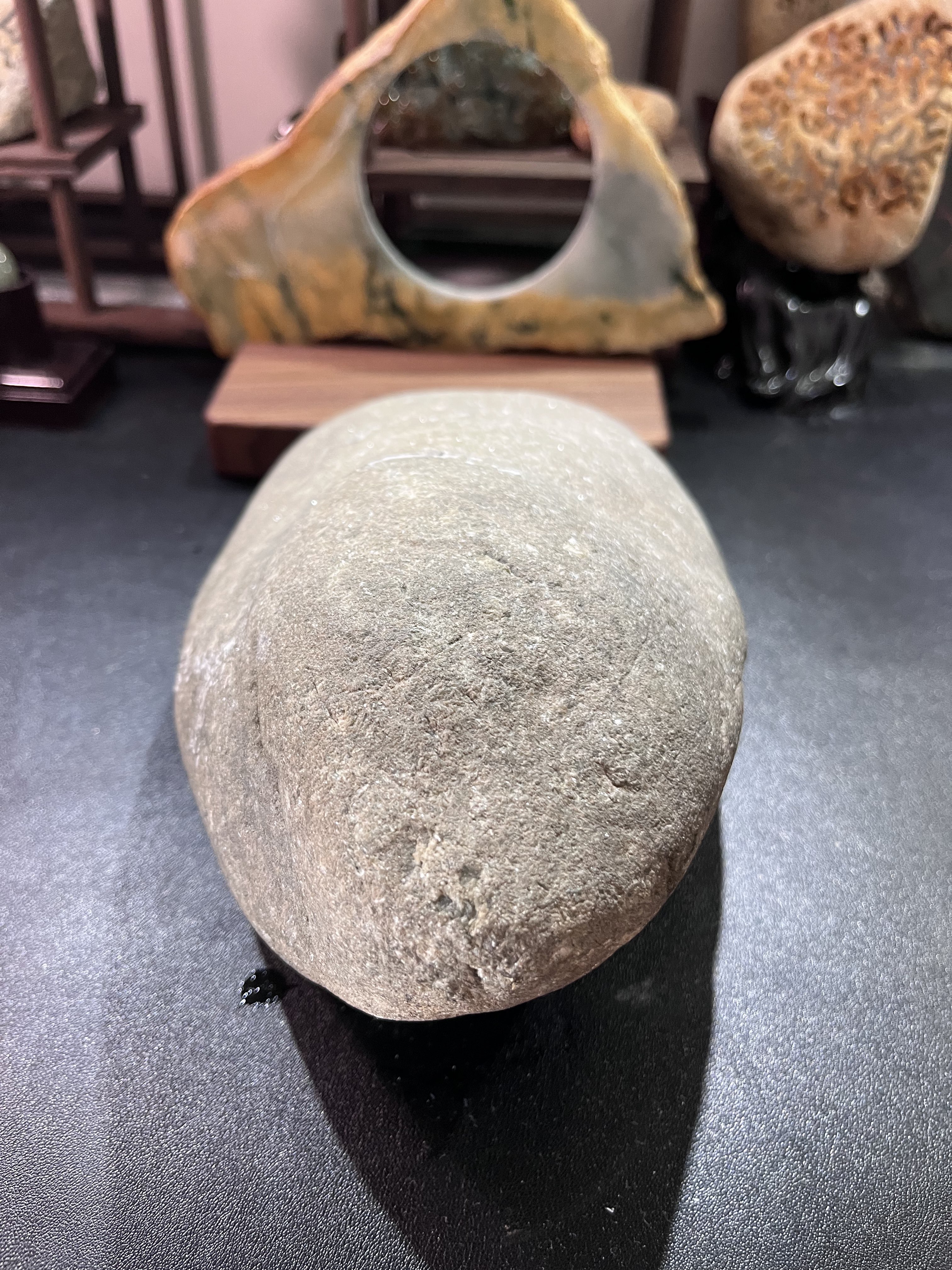 天然缅甸A货翡翠糯化糯冰黄雾绿雾全搏椭圆形原石摆件