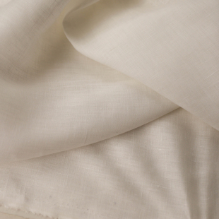意大利进口薄款 连衣裙布料 米白色细腻编织纯亚麻面料设计师衬衫