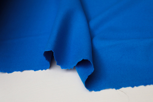大牌原版意大利进口薄款酞青蓝双面细腻编织纯羊毛面料设计师布料