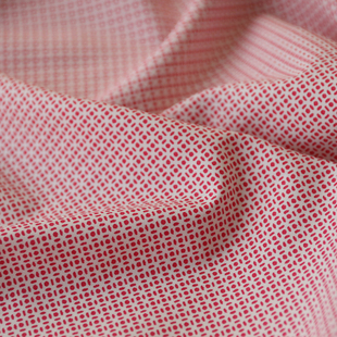 意大利进口薄款丹砂棋分布印花细腻高支纯棉布料设计师面料