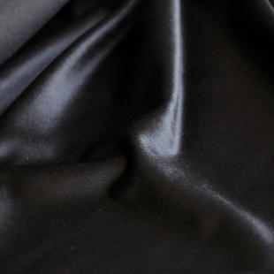 意大利进口温润黑色细腻短顺单面山羊绒顺毛羊毛面料设计师布料