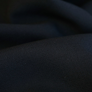 意大利进口黑色绉纱细腻交织双面可揭开女士呢肌理精纺羊毛面料
