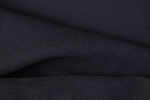 日本进口薄款深藏青色细腻麻纱绉纱肌理纯羊毛精纺面料设计师布料