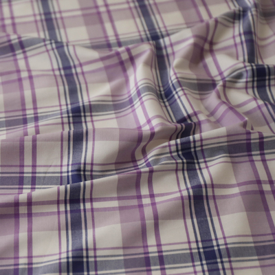 设计师细腻格纹纯棉棉布