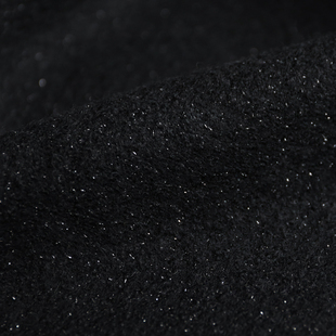 意大利进口温润黑色璀璨闪银珍珠圈圈针织羊毛面料设计师套装布料