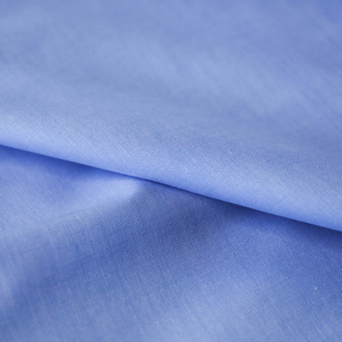 意大利进口薄款浅蓝色交织细腻平整纯棉面料设计师衬衫连衣裙布料