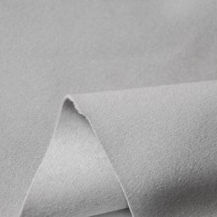 日本进口浅驼灰素色双面可揭开羊绒羊毛呢绒面料设计师大衣布料