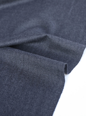 意大利进口薄款深灰色细腻斜纹法兰绒精纺纯羊毛面料设计师布料