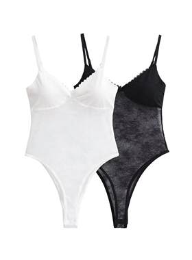 法式蕾丝吊带连体衣V领显瘦女夏