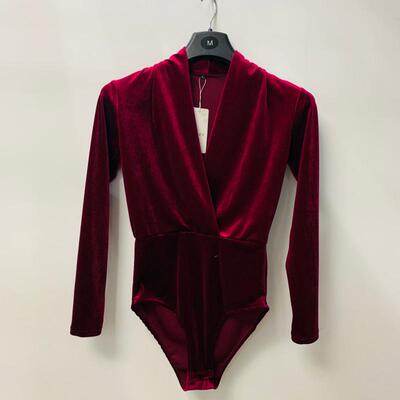 V领修身连裆拼接长袖形体女T恤衫
